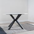 Novara 4 Seater White Ceramic Round Dining Table with Black Star Base - 130cm